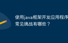 使用java框架开发应用程序的常见挑战有哪些？