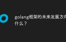 golang框架的未来发展方向是什么？