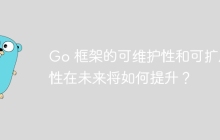 Go 框架的可维护性和可扩展性在未来将如何提升？