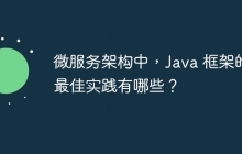 微服务架构中,Java 框架的最佳实践有哪些?