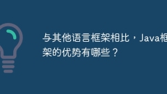 与其他语言框架相比,Java框架的优势有哪些?