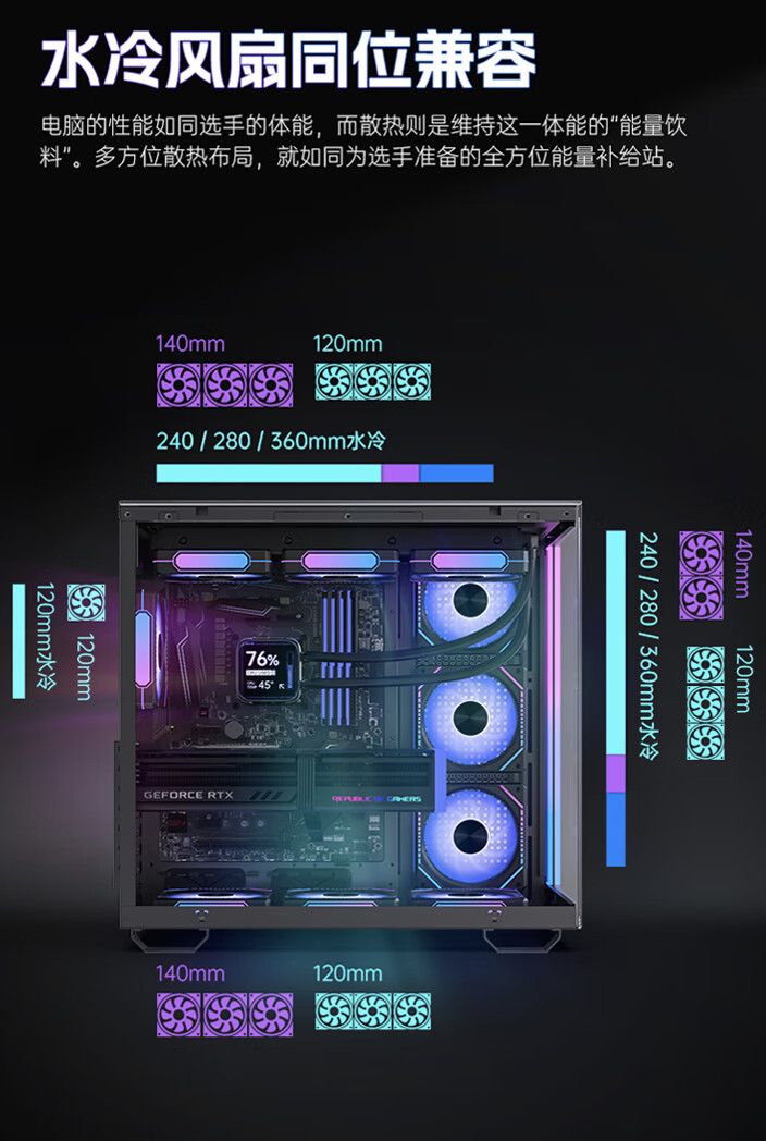 金河田推出“洛圣都 T9 全视版”台式机箱:三镜面玻璃 + 双 360 冷排位,售 379 元