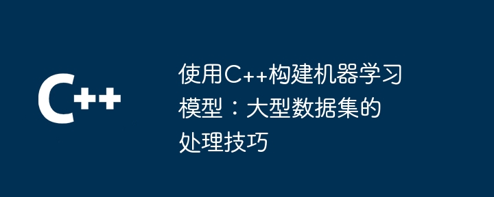 使用C++建構機器學習模型：大型資料集的處理技巧