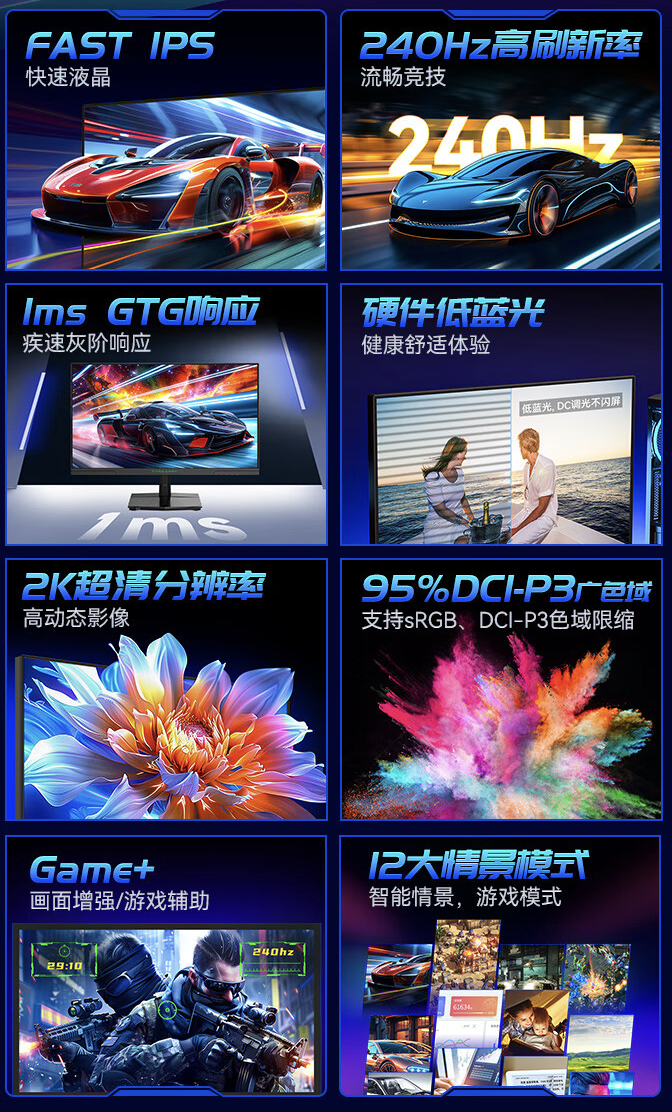 泰坦军团“P2510S”24.5 英寸显示器上架开售:2K 240Hz,1599 元