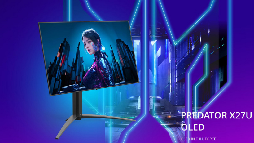 2K 480Hz OLED,宏碁预告“Predator X27U F3”26.5 英寸显示器