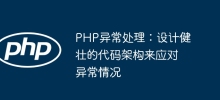 PHP 예외 처리: 비정상적인 상황을 처리하기 위한 강력한 코드 아키텍처 설계