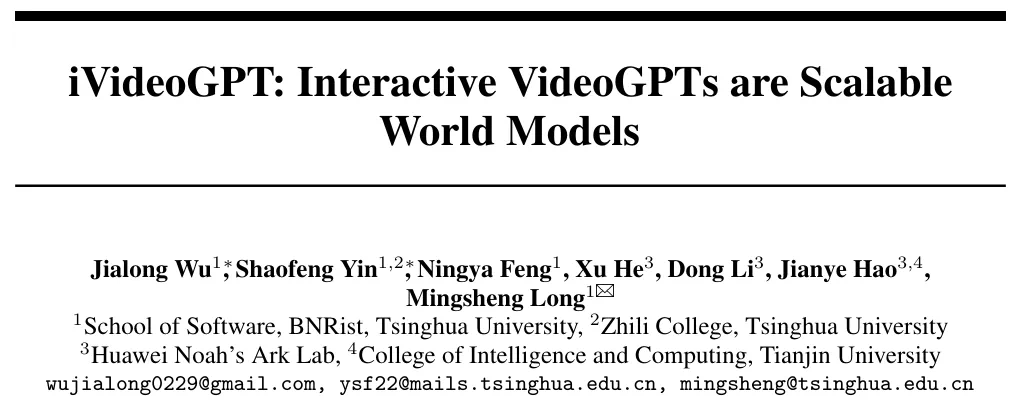 Tsinghua University, Huawei and others proposed iVideoGPT: specializing in interactive world models