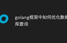 golang框架中如何优化数据库查询