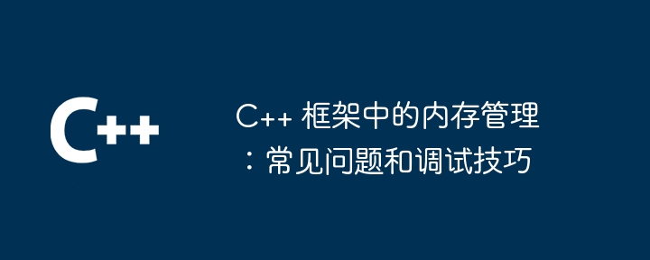 C++ 框架中的内存管理：常见问题和调试技巧