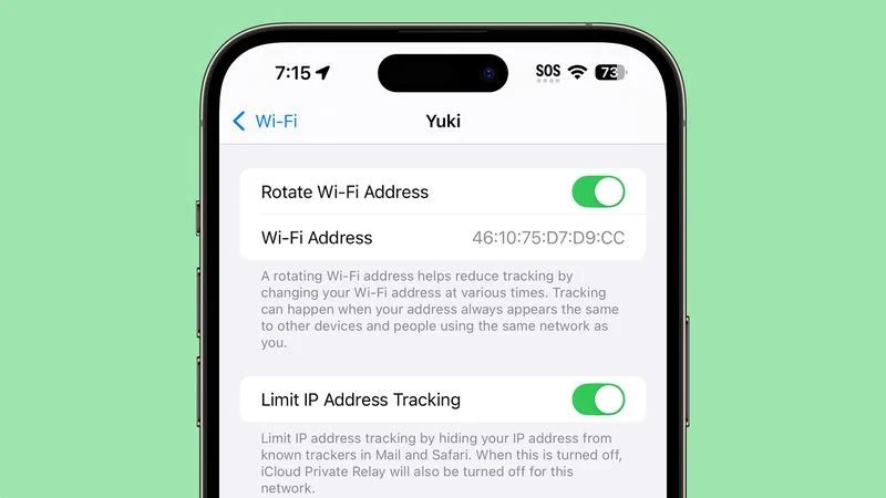 苹果 iOS 18 防追踪再升级：用户加入任意热点，新选项可随机更改 Wi-Fi 地址