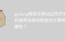 golang框架在移动应用开发中的使用场景和性能优化策略有哪些?