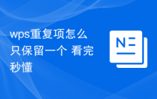 wps重复项怎么只保留一个 看完秒懂