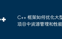 C++ 框架如何优化大型项目中资源管理和性能