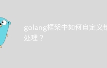 golang框架中如何自定义错误处理？