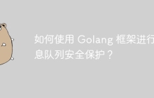 如何使用 Golang 框架进行消息队列安全保护？