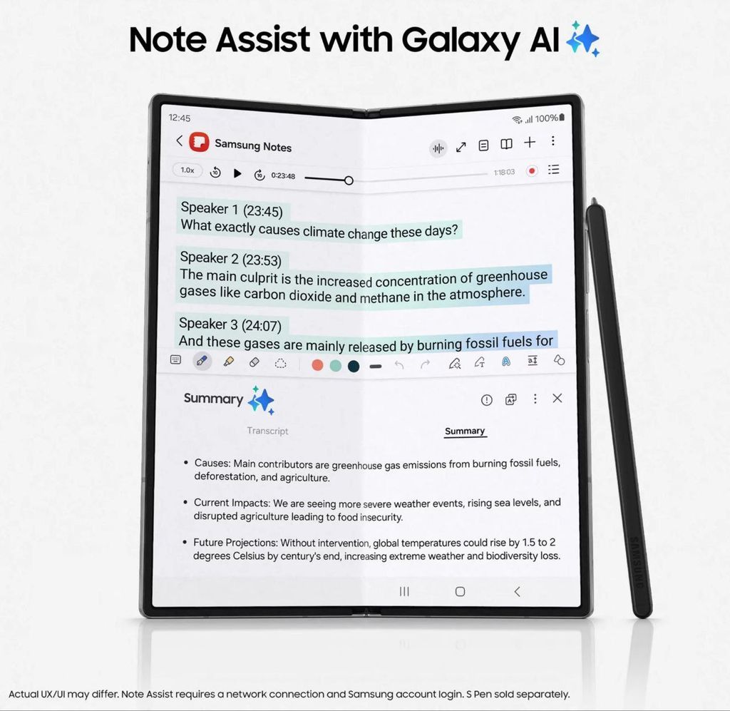 三星 Galaxy AI 新技能曝光:笔记助手、智能回复、转录语音、实时翻译等