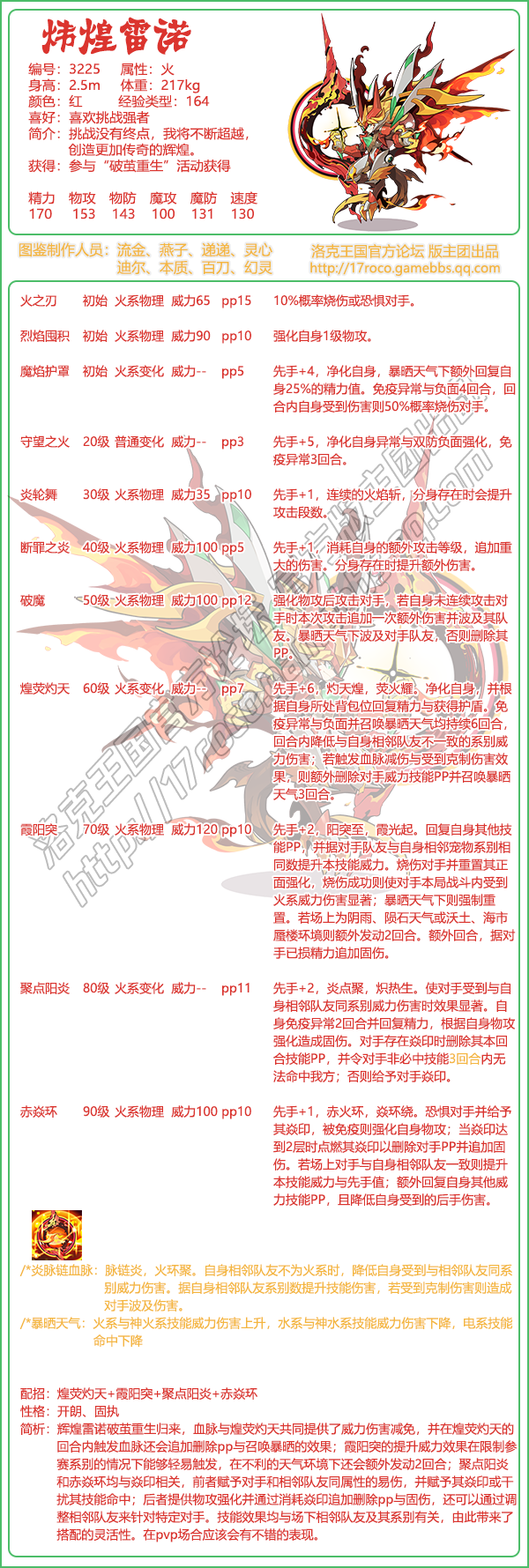 《洛克王国》炜煌雷诺技能搭配推荐
