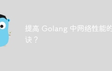 提高 Golang 中网络性能的秘诀？