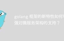 golang 框架的新特性如何增强对微服务架构的支持？