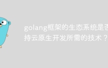 golang框架的生态系统是否支持云原生开发所需的技术?