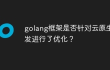 golang框架是否针对云原生开发进行了优化？
