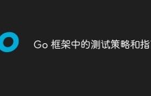 Go 框架中的测试策略和指南