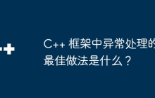 C++ 框架中异常处理的最佳做法是什么？