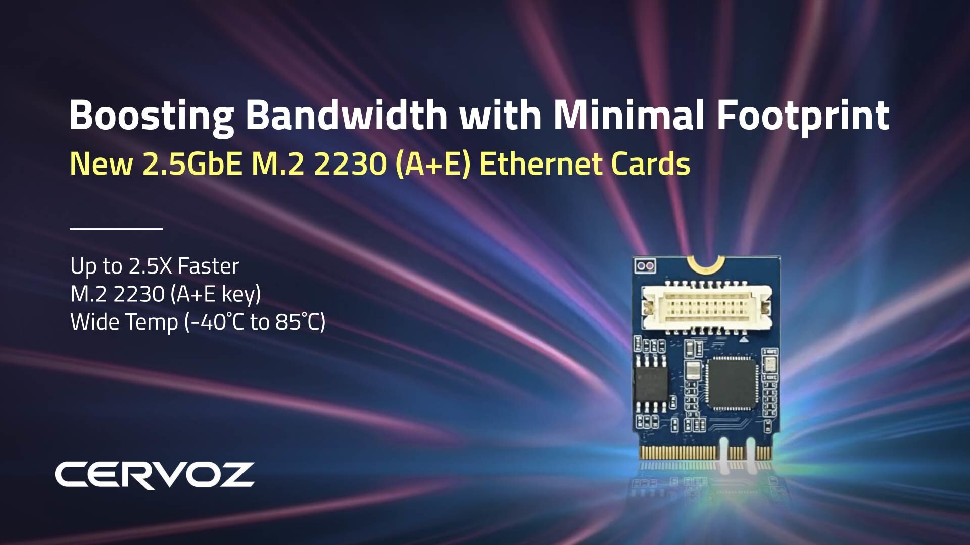 德宜智能 Cervoz 推出 2.5GbE M.2 2230 有线网卡:可在 -40~85°C 环境下运行