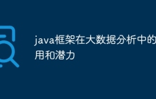 java框架在大数据分析中的作用和潜力