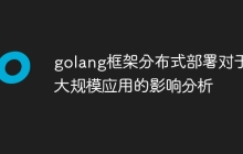 golang框架分布式部署对于大规模应用的影响分析