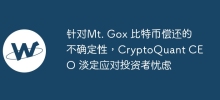 针对Mt. Gox 比特币偿还的不确定性，CryptoQuant CEO 淡定应对投资者忧虑