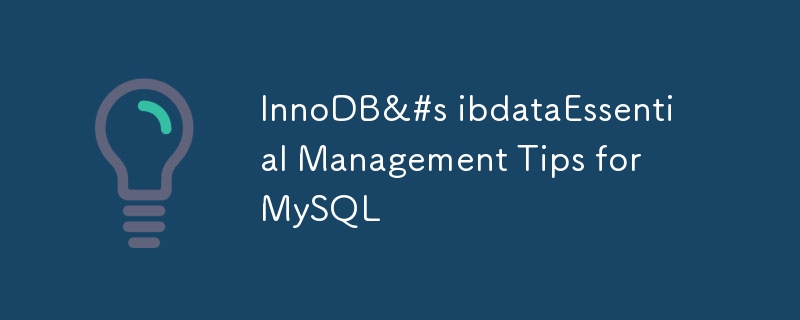 InnoDB&#s ibdataEssential Management Tips for MySQL