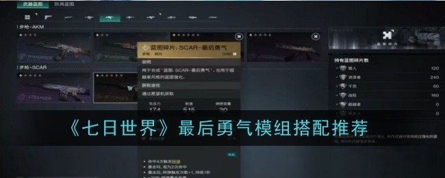 《七日世界》最后勇气模组搭配推荐
