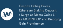 Despite Falling Prices, Ethereum Staking Deposits Surge as Meme Coins Like MOONHOP and Biaoqing Gain Prominence