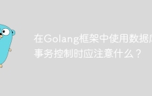 在Golang框架中使用数据库事务控制时应注意什么?