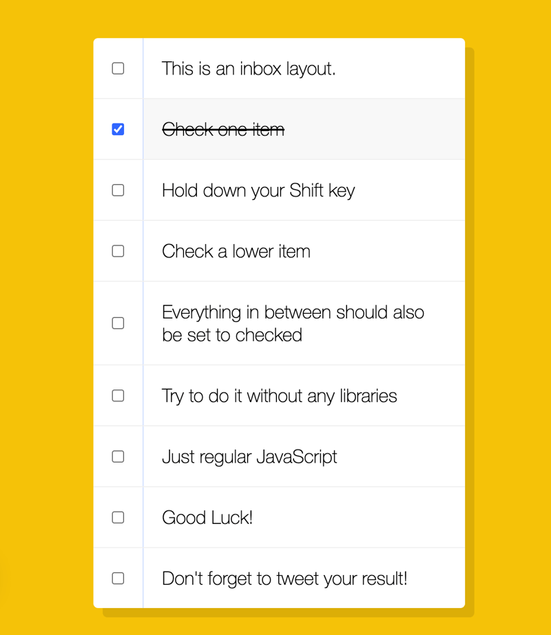 JavaScript- Hold Shift to Check Multiple Checkboxes!