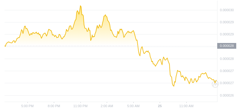 2024年07月25日Bonk币价格