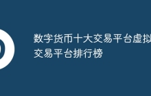 数字货币十大交易平台虚拟币交易平台排行榜