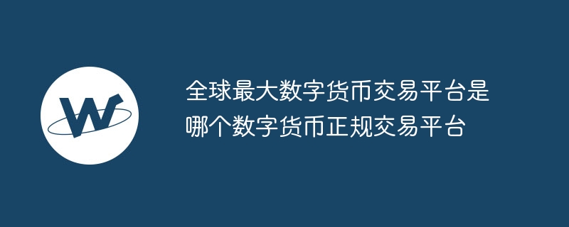 全球最大数字货币交易平台是哪个数字货币正规交易平台