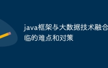 java框架与大数据技术融合面临的难点和对策