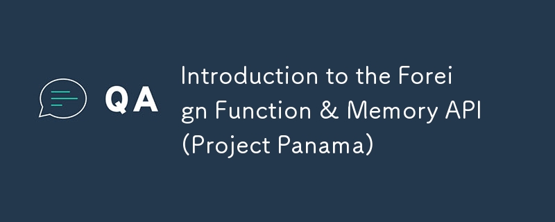 Introduction à l'API Foreign Function & Memory (Projet Panama)