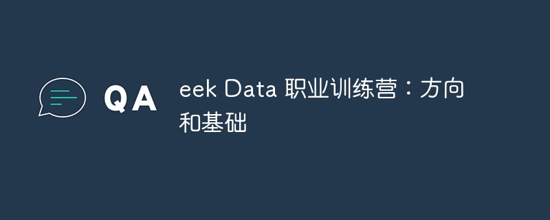 eek data 职业训练营：方向和基础