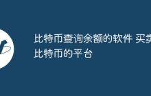 比特币查询余额的软件 买卖比特币的平台