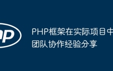PHP框架在实际项目中团队协作经验分享