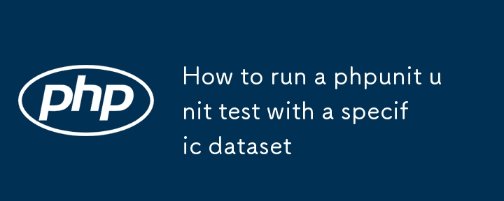 How to run a phpunit unit test with a specific dataset