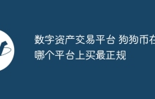 数字资产交易平台 狗狗币在哪个平台上买最正规