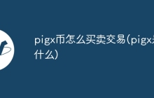 pigx币怎么买卖交易(pigx是什么)