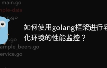 如何使用golang框架进行容器化环境的性能监控?