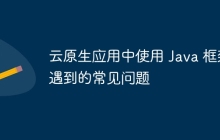 云原生应用中使用 Java 框架遇到的常见问题