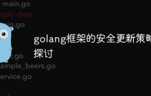 golang框架的安全更新策略探讨
